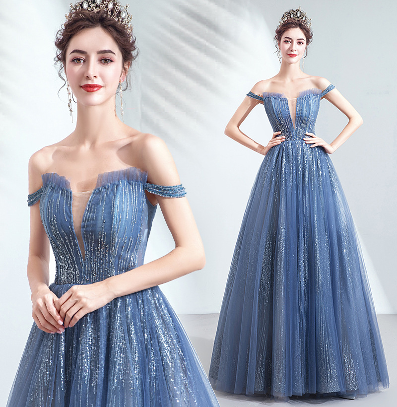 Angel wedding dress luxury noble aqua bl...