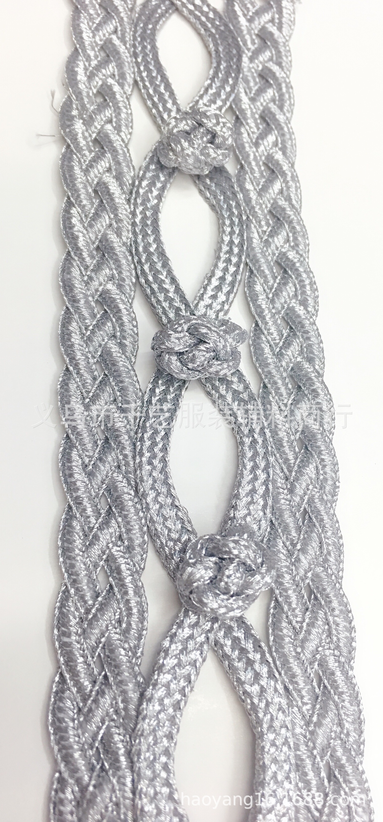 供应手工银色编织花边，中国结手工条码,中国风花边包边领口