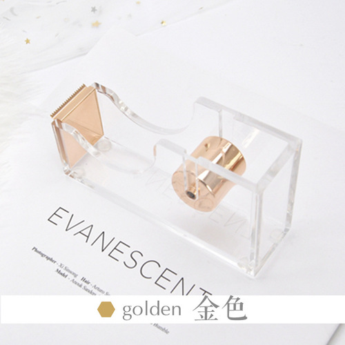 Transparent acrylic tape base cutter small marble rose gold pocket tape and paper tape cutting