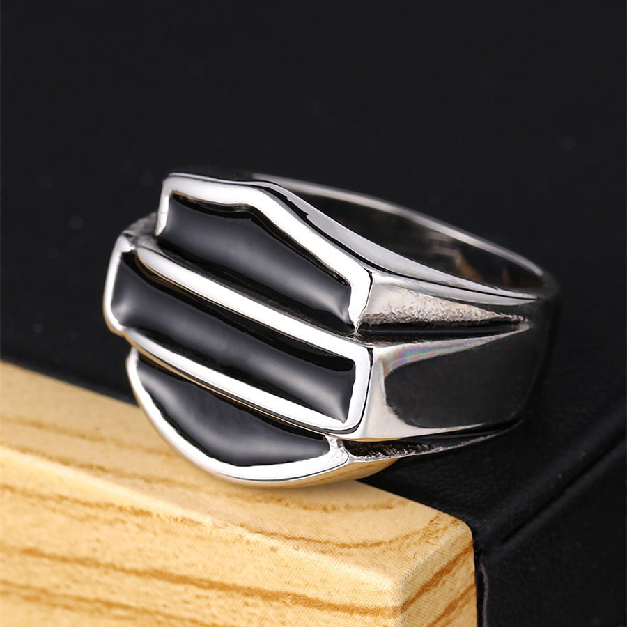 Titanium&Stainless Steel Fashion Geometric Ring(Steel color-8)Fine Jewelry NHIM1682-Steel-color-8