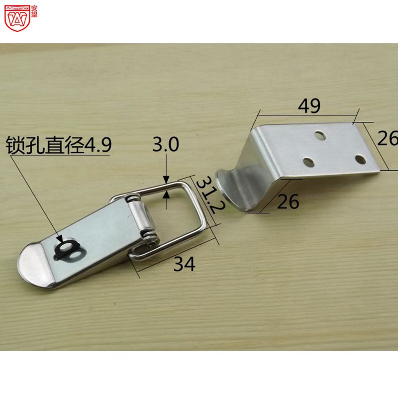 AW104 gancho de acero inoxidable hebilla cadenas caja hebilla boca de pato hebilla torre hebilla de resorte hebilla colmena