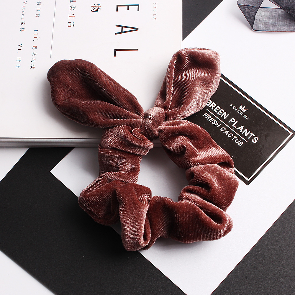 New Korean Retro Velvet Rabbit Ears Cheap Scrunchies Wholesale display picture 18