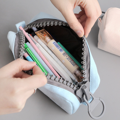 Creative cartoon cute dog big zipper girl heart large capacity pencil bag stationery bag pencil bag