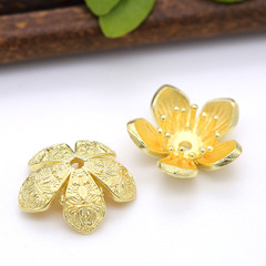 新款手工diy飾品精緻桃花掛件 仙女頭飾保色電鍍復古簡約髮簪材料