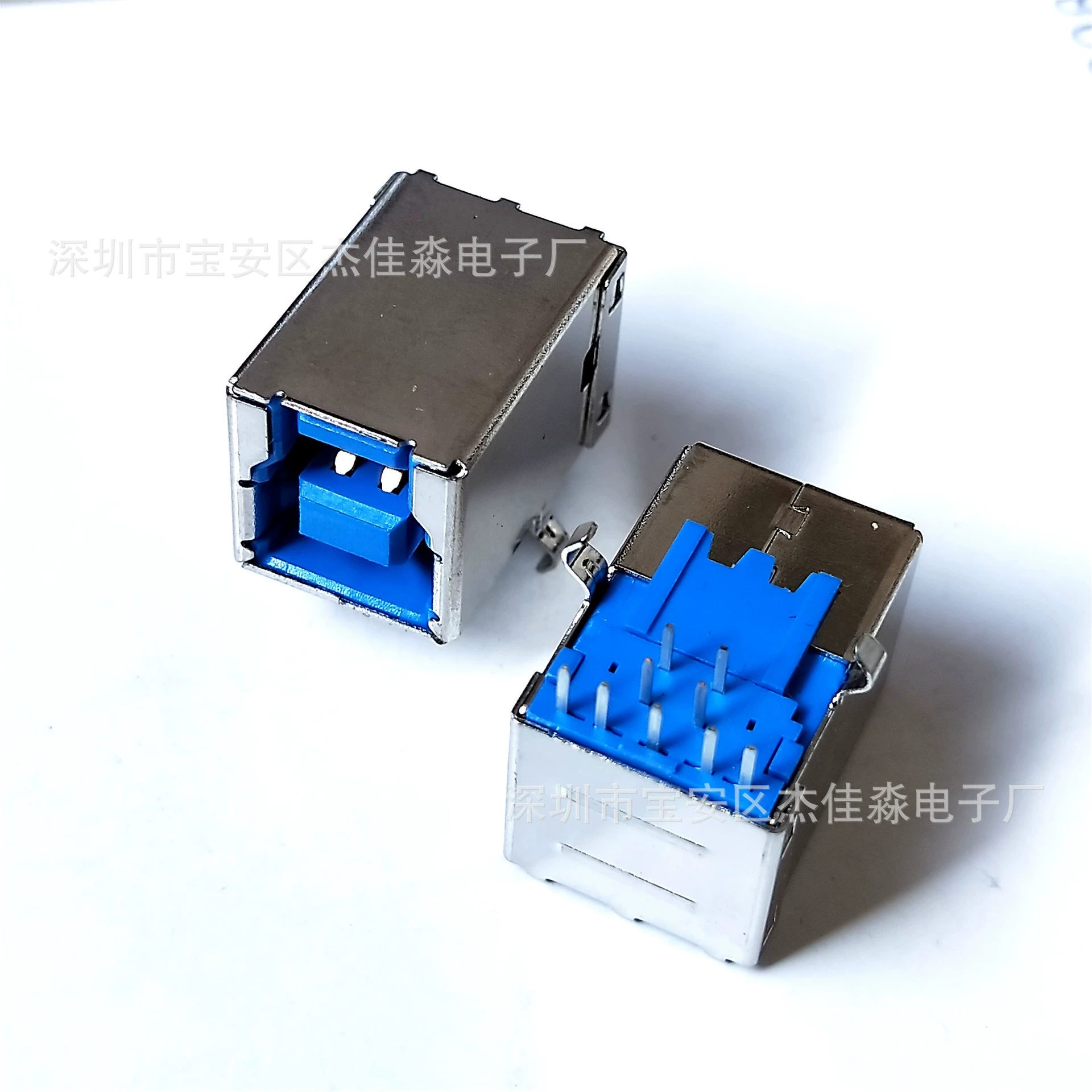USB2.0BF female base 180 degree B female 4P straight plug vertical plug-in board DIP bent foot D-type port connector