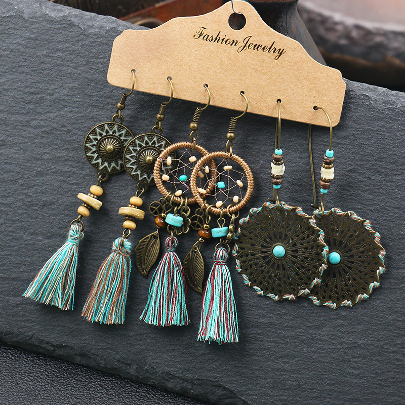 Ethnic Style Geometric Tassel Alloy Plating Women's Drop Earrings display picture 7