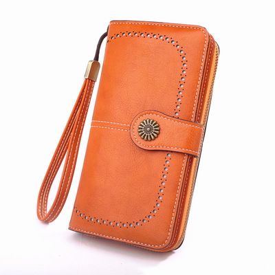 Foreign trade factory Oil skin coin purse Ladies zipper have more cash than can be accounted for Mobile phone bag Coin bag Retro handbag Card package N860