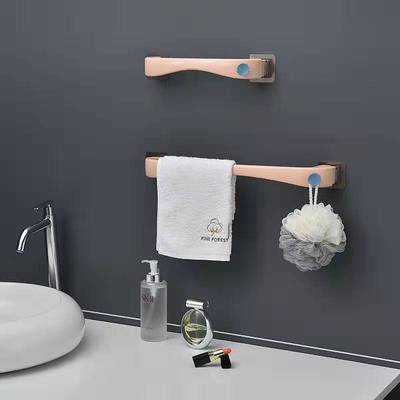 免打孔毛巾架浴巾架  欧式旋转单杆置物壁挂无痕真空贴吸盘毛巾架|ms
