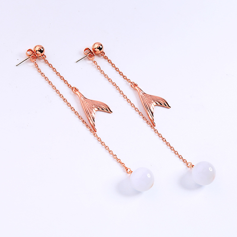 Fashion Opal Earrings Femininity Fishtail Stud Earrings display picture 8