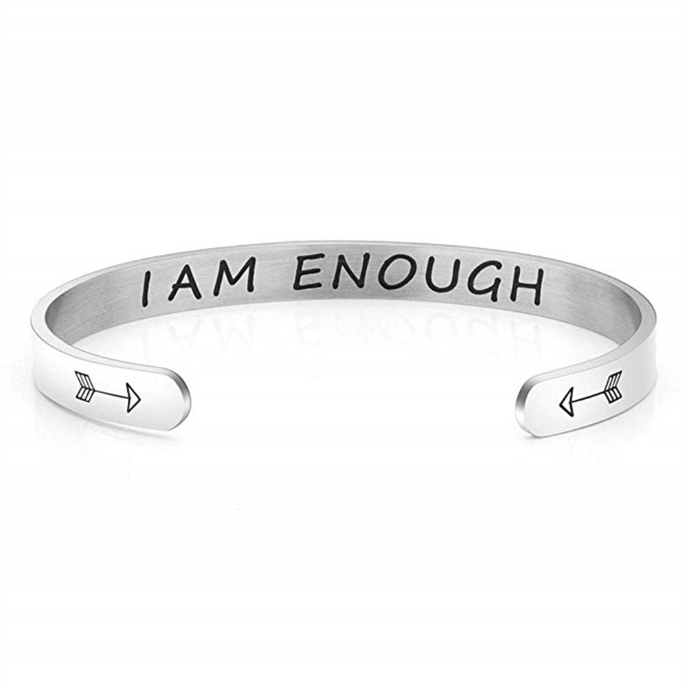 Yunna AliExpress Amazon nueva pulsera de doble flecha Keep fucking going pulsera de acero inoxidable