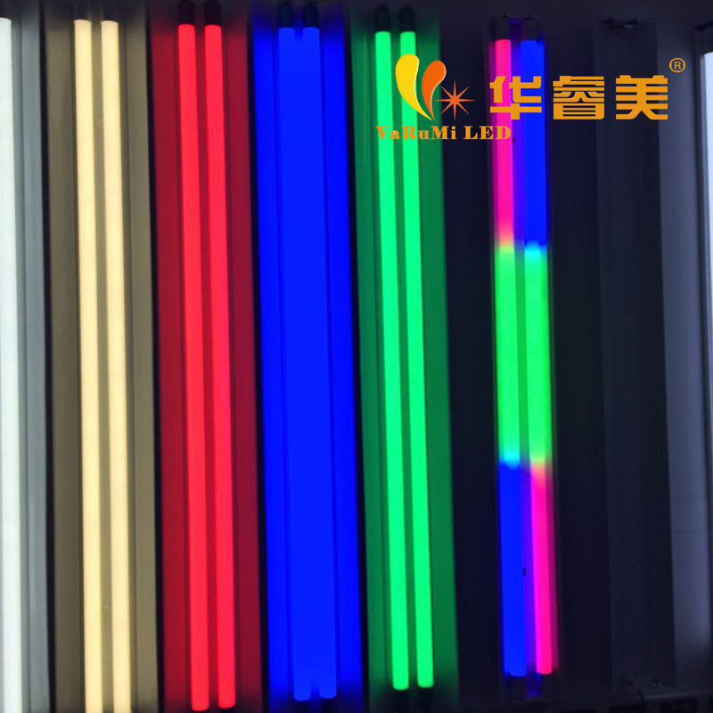 T8 color tube led colored glass fluorescent tube painted pink blue green Golden purple pink RGB T8 color tube led colored glass fluorescent tube painted pink blue green Golden purple pink RGB