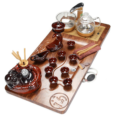 整套全自动茶具套装茶盘家用茶几年会商务礼品定制房地产开业赠品