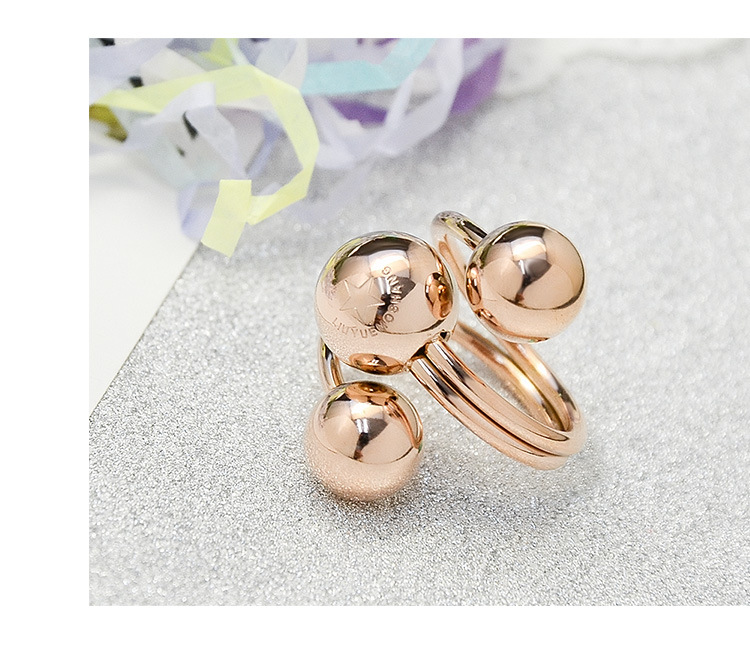 15g Weight No Inlaid Inlay Material Birthday Occasion Titanium Steel Material Geometric Pattern Women'S Gender Plating Design Fashion Style Gold, Silver Color Steel Ball Double Adjustable Ring Pentagram Lucky Ring 10