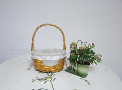 柳編草編非藤編柳編花籃多肉花籃防水手工編織手提裝飾花盆廠家