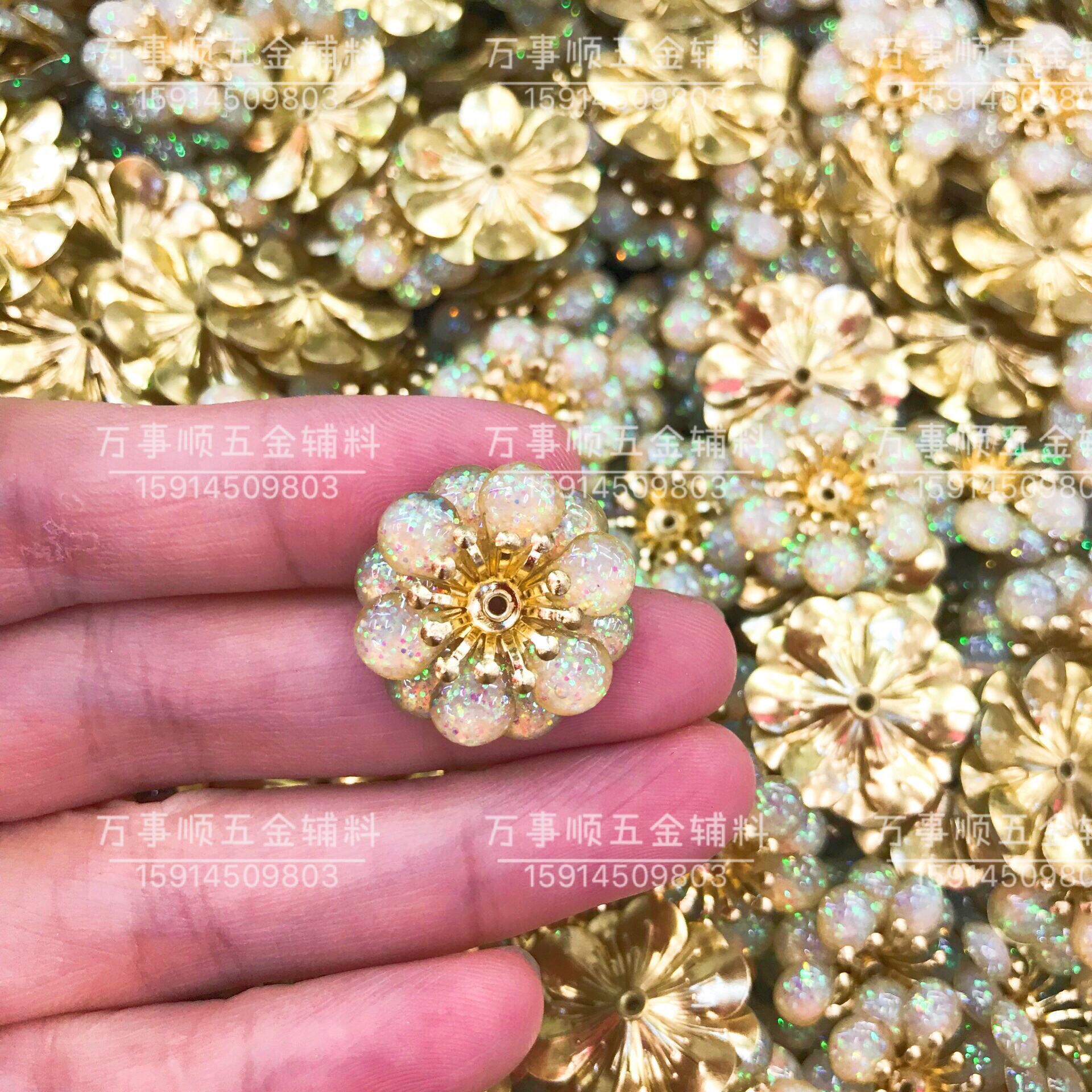 葱粉AB彩滴胶花发饰法饰 滴胶花手缝中孔 滴油花DIY服饰头饰配件-阿里巴巴