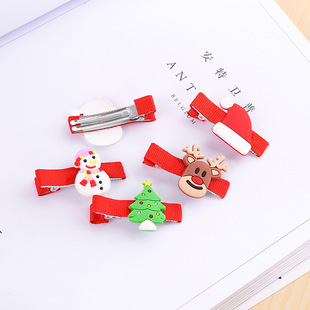 Supply Christmas series accessories PVC soft rubber hairpin hair accessories