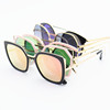 Trend metal fashionable sunglasses, glasses solar-powered, wholesale