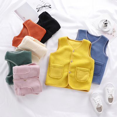 new pattern children Fleece Vest Autumn and winter thickening baby baby Shirt clothing keep warm men and women Children's clothing wholesale