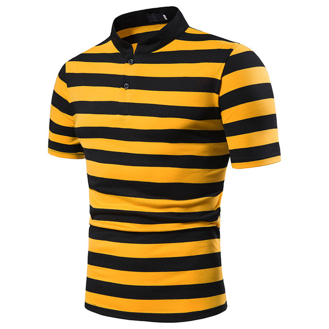 Fashion Matching Design of Short Sleeve T-shirt Thick Stripes 