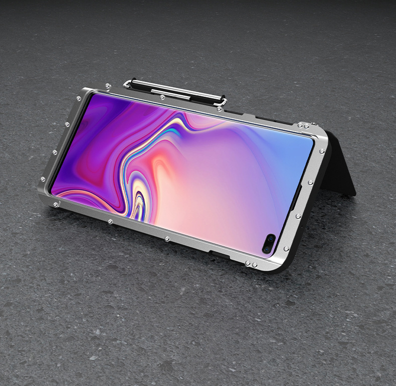 Armor King Iron Man Luxury Shockproof Stainless Steel 360° Rotating Metal Flip Case Cover for Samsung Galaxy S10 Plus & Samsung Galaxy S10