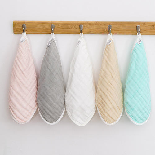 Cotton gauze square towel, newborn baby saliva towel, infant handkerchief, colorful high-density face towel, children's small towel