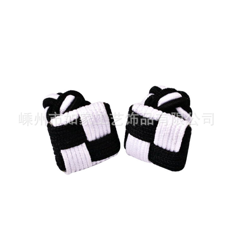 供应丝绸袖扣打结袖扣丝结袖扣手工编织袖扣打结皮筋扣绳扣丝结扣