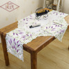 Rural white embroidered lavender tablecloth series tribute satin polyester embroidered table cloth table flag disk cushion sleeve promotion