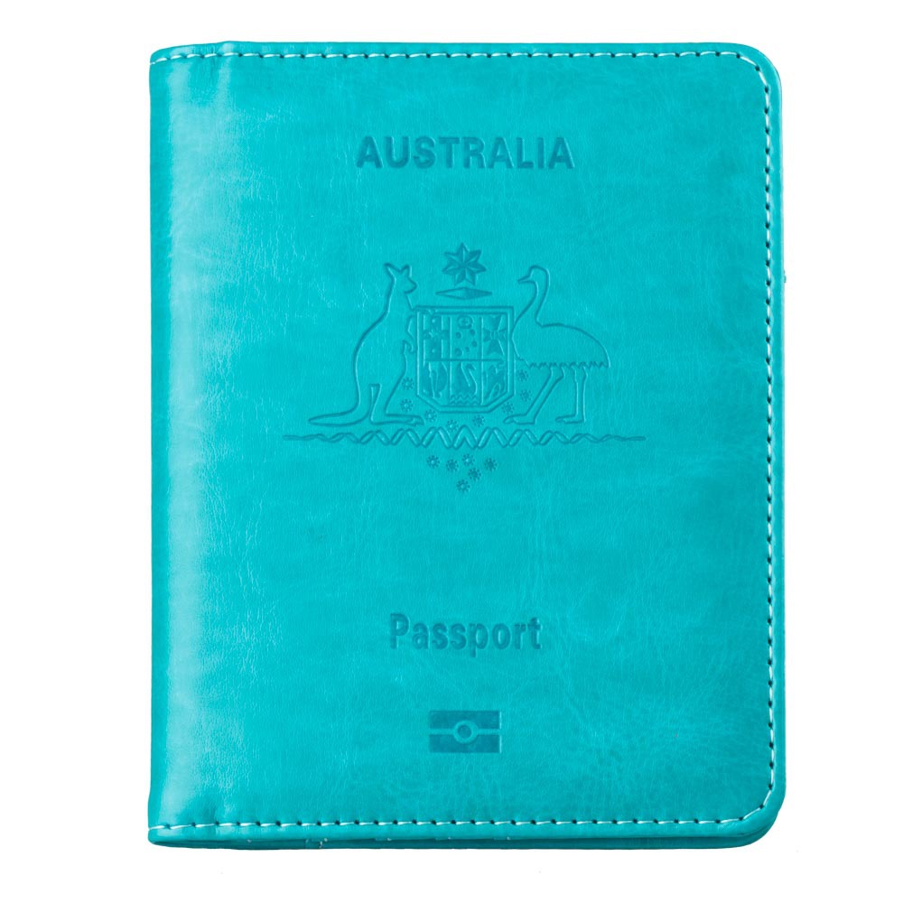 En stock cubierta del pasaporte australiano anti-magnético cubierta protectora del pasaporte cara de cuero de la PU titular de la tarjeta de Banco titular de la venta caliente