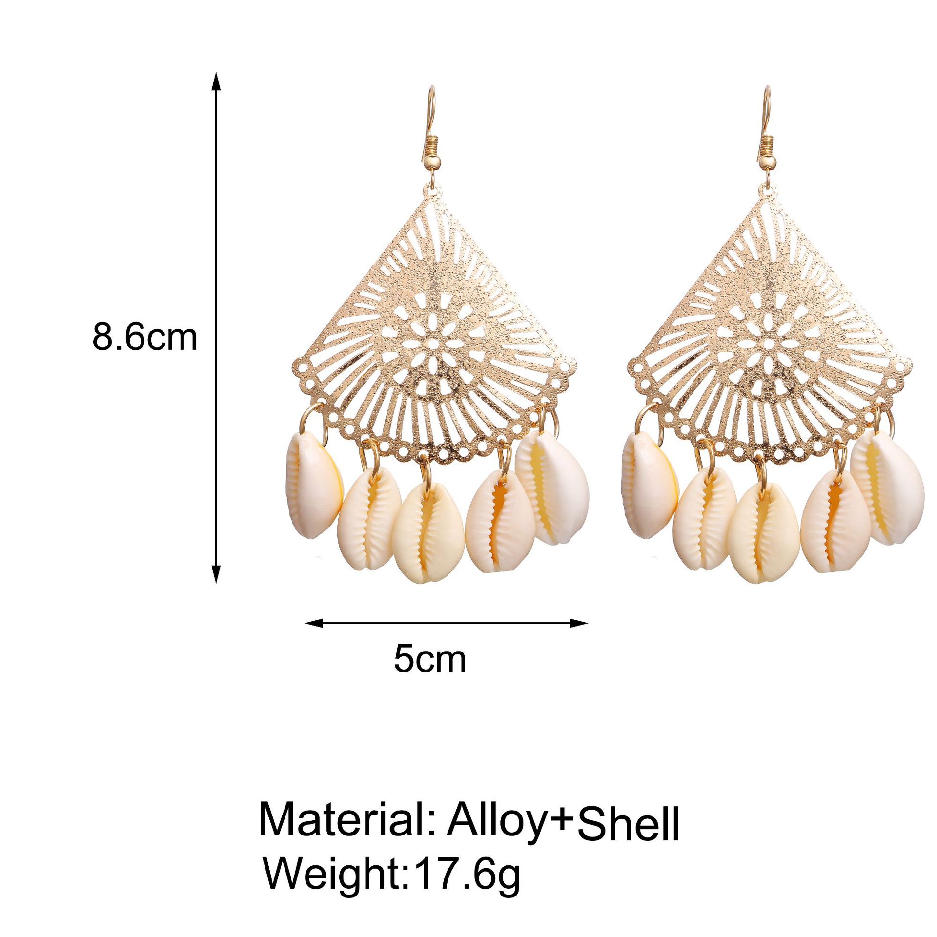New Creative Retro Golden Silver Shell Scallop Earring Set Wholesale Nihaojewelry display picture 26