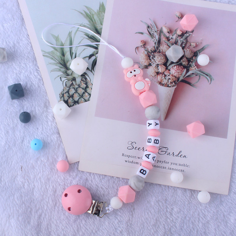 Cadena de chupete de silicona para bebés Amazon AliExpress chupete de comercio exterior clip de chupete de cadena anti-caída