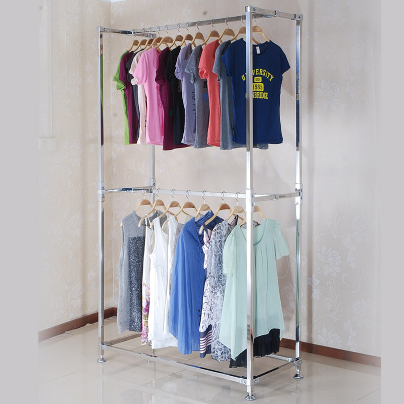 双层衣架/高档服装仓储货架/服装货架/西服展示架/服装陈列架|ms