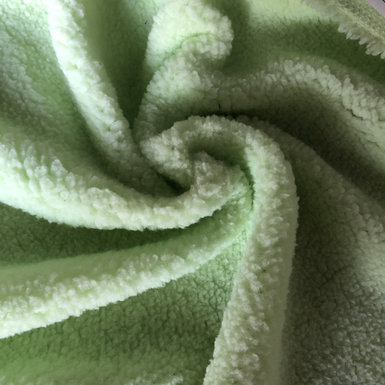 100%再生GRS认证羊羔绒 环保时尚面料再生颗粒绒长毛绒