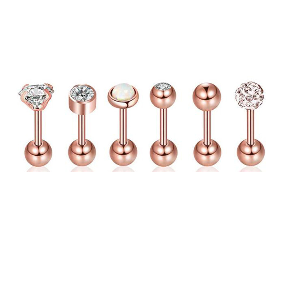 Simple Style Geometric Stainless Steel Inlay Zircon Ear Studs 1 Piece display picture 19