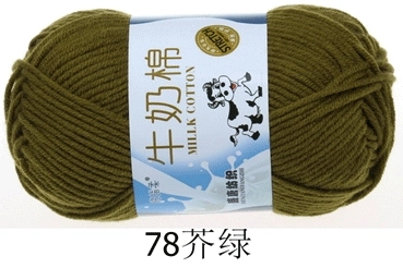 Пряжа Milk Cotton — моток 5-слойная средней крупности, 50 г, доступно 91 цвета