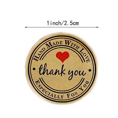 Wholesale Kraft Paper Roll Stickers Thank You Baking Stickers Gift Seal Label Stickers