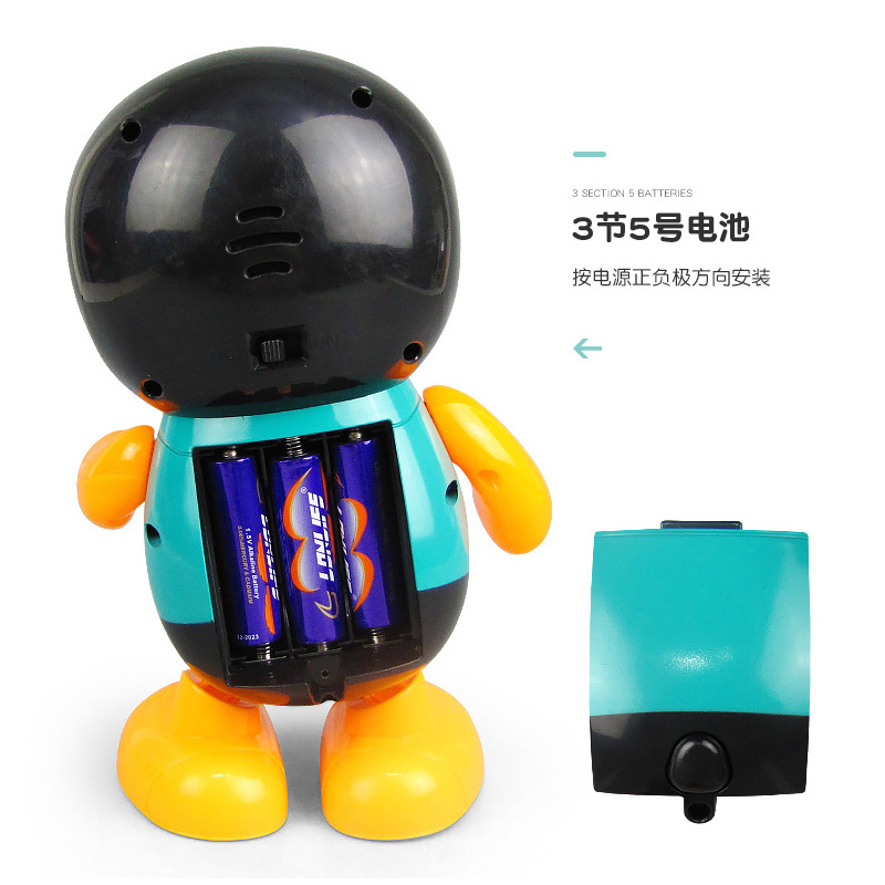 Tiktok red mismo estilo bailando canto pequeño pingüino luz eléctrica música juguete puesto Venta caliente juguetes al por mayor