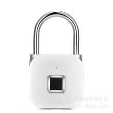 跨境现货可充电指纹密码锁锌合金安全锁科技蓝牙挂锁防盗家用锁