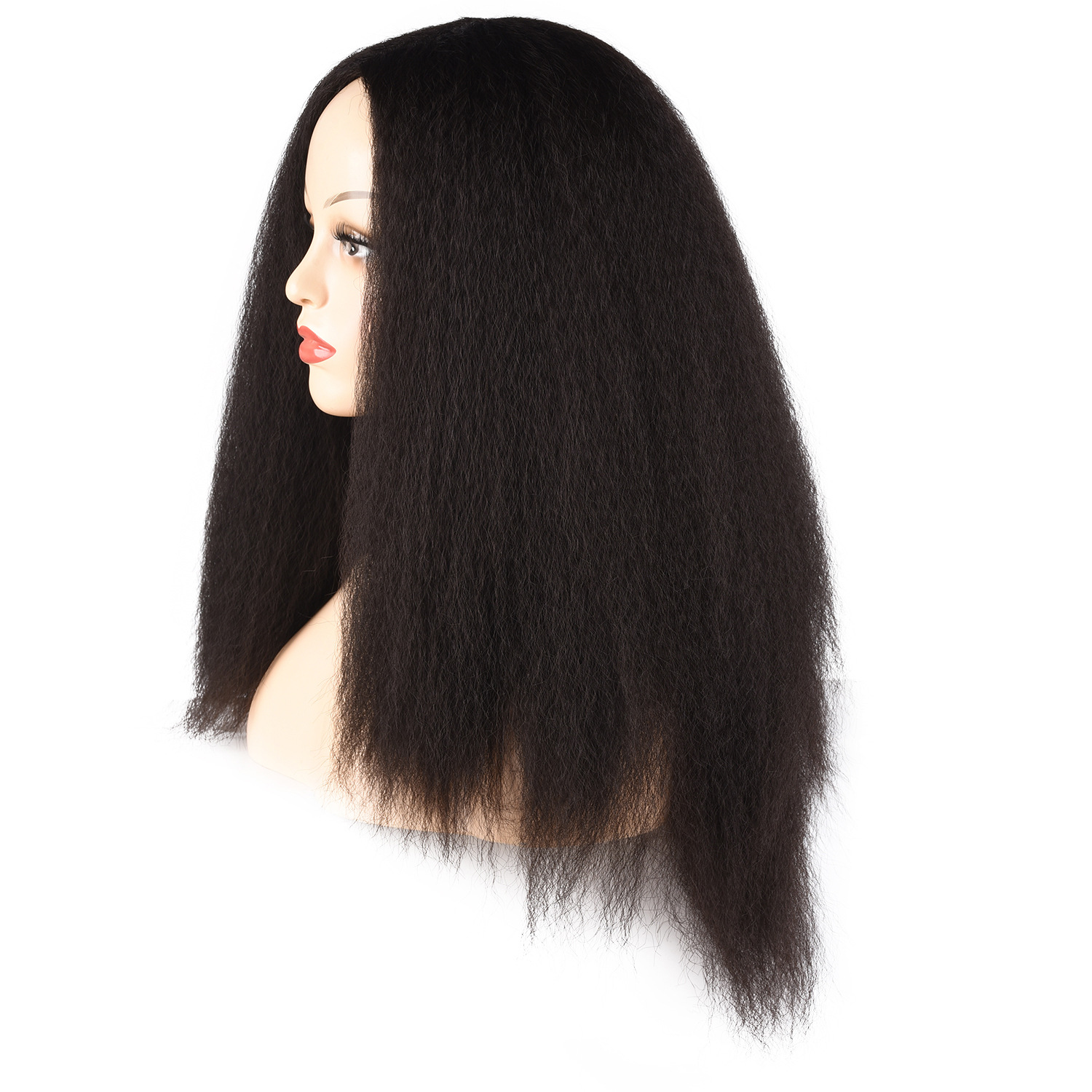 Syntetisk paryk silke fluffy eksplosiv lang krøllet let buet paryk pandebånd_voghion.com