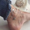 Beach ankle bracelet, metal accessory, European style, simple and elegant design