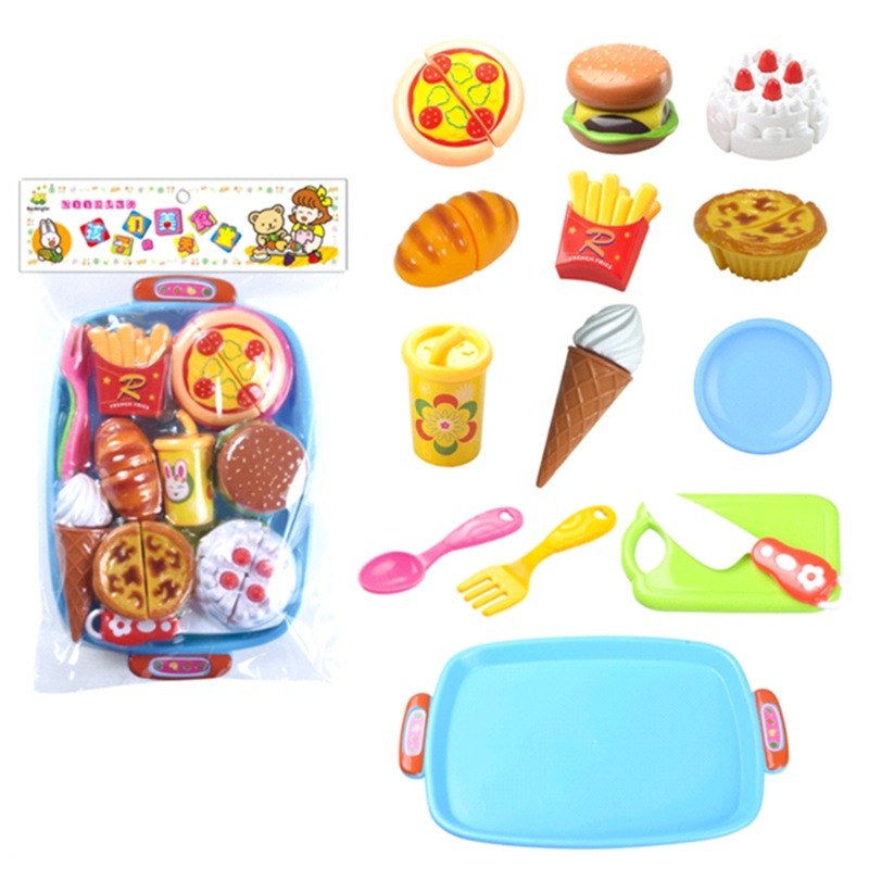 儿童玩具汉堡甜筒切切乐3C认证厨房拼切过家家幼儿园早教玩具餐具