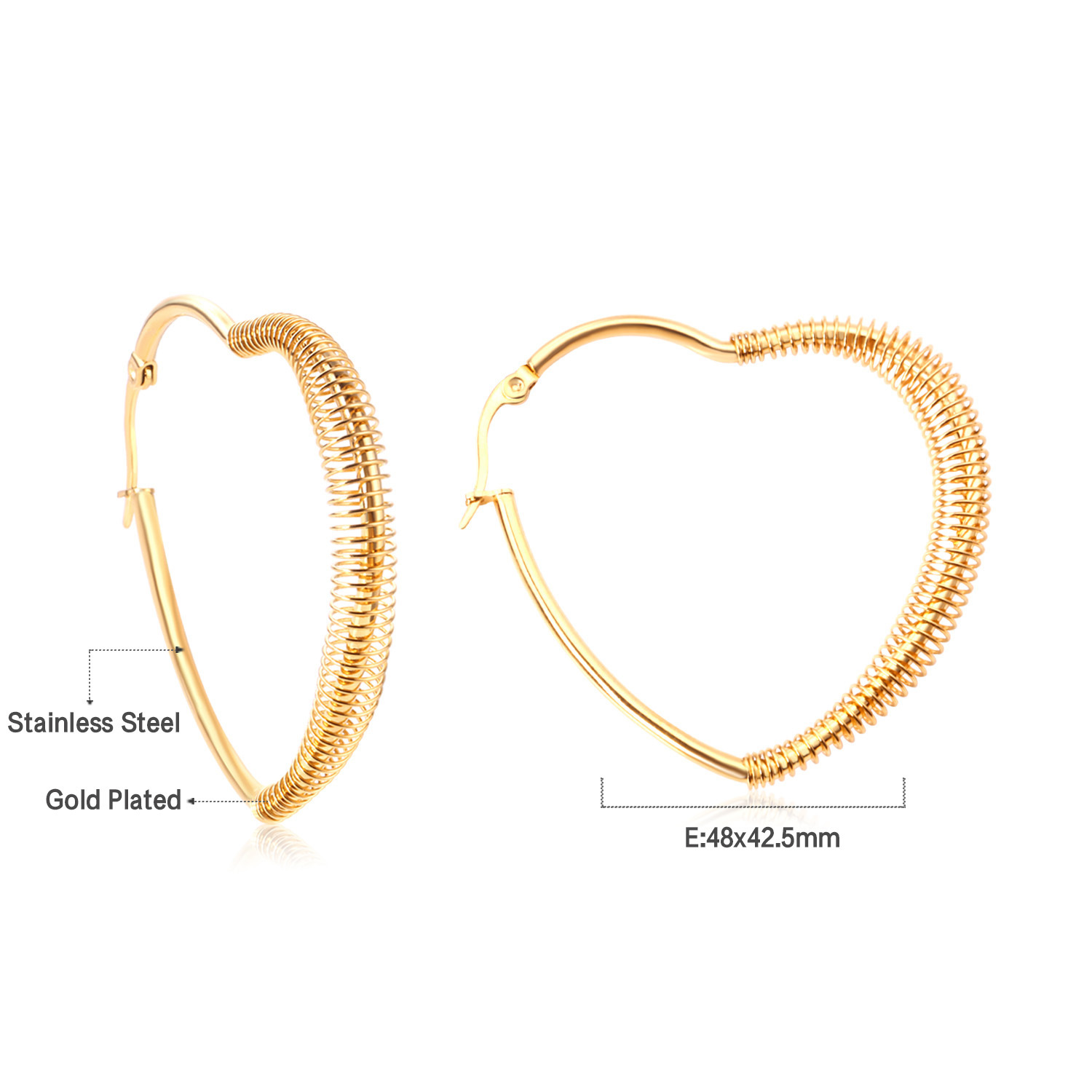 Fashion Geometric Stainless Steel Plating Earrings 1 Pair