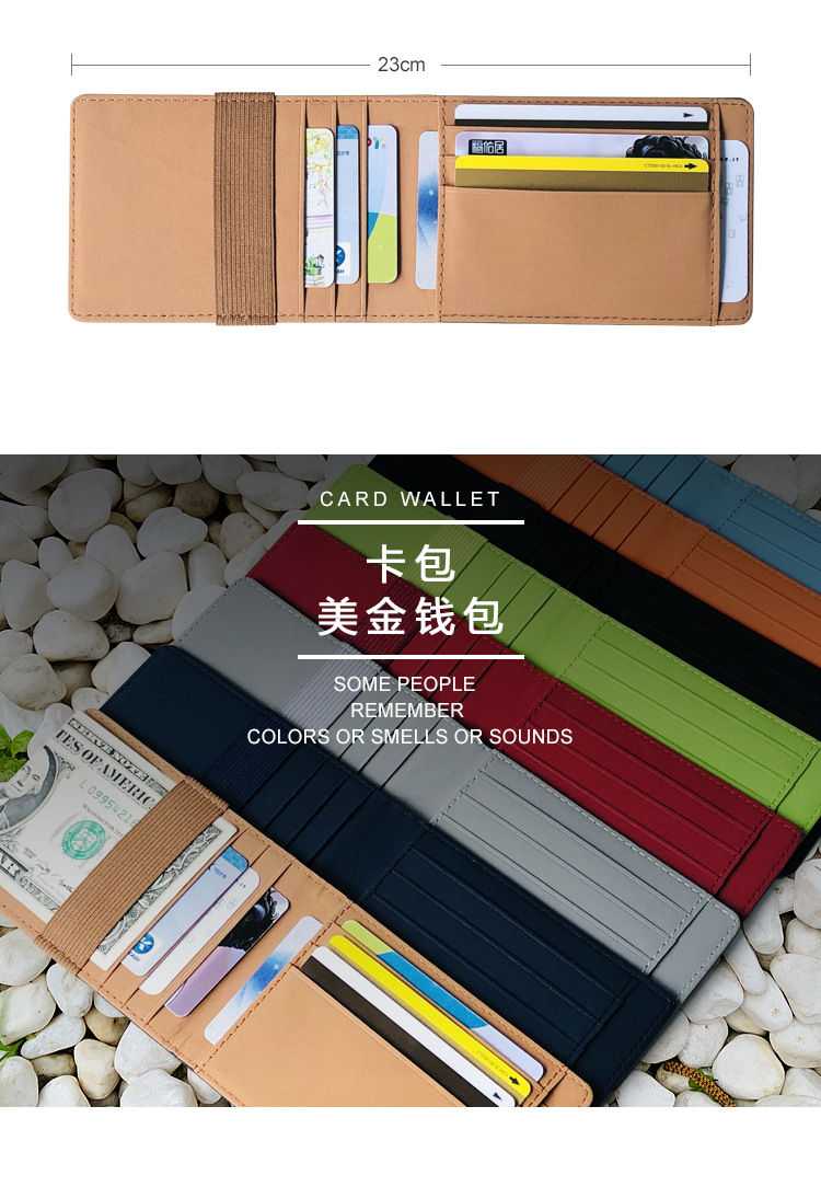 New Korean Fashion Us Dollar Clip Men's Leather Wallet Pu Card Bag Elastic Band Small Card Bag Wholesale Nihaojewelry display picture 11