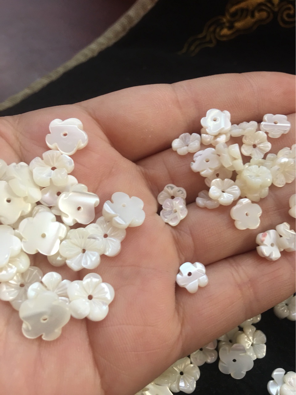Flower Pattern 1 Piece Diameter 10mm Diameter 8mm Shell Flower DIY Jewelry Accessories Beads