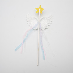 新款蛋糕裝飾 唯美星星翅膀流蘇蛋糕插旗蛋糕裝飾用品