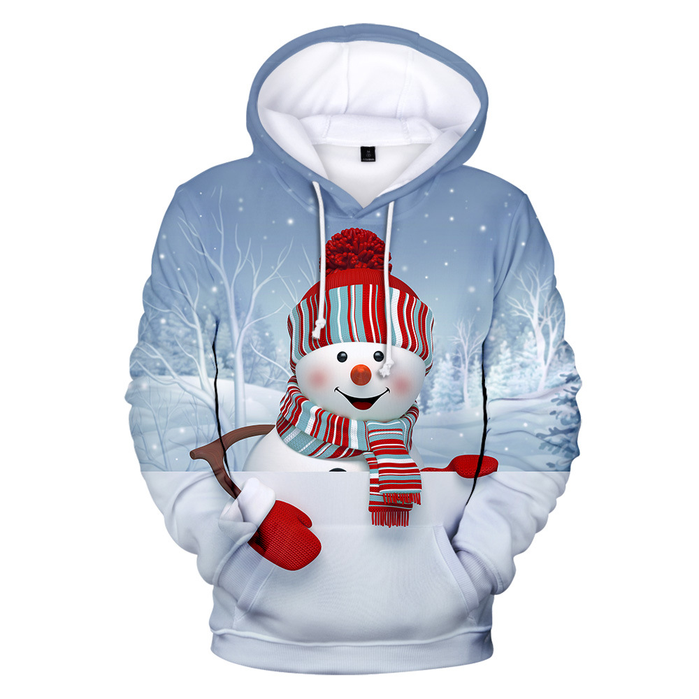 Pull à capuche Noël 3D bonhomme de neige - Ref 3423547 Image 138