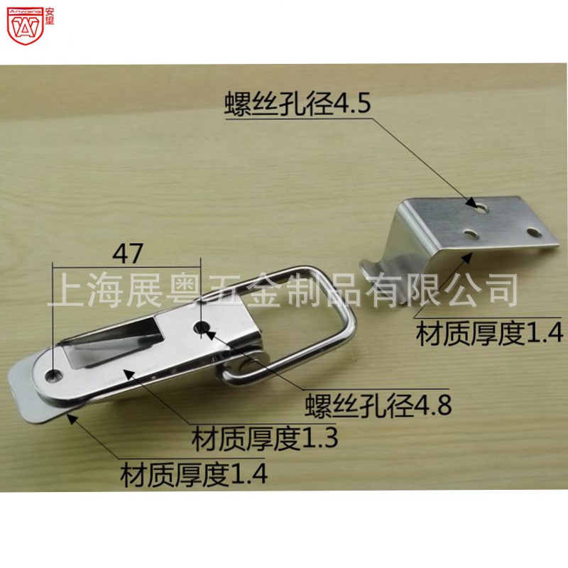 AW002 gancho de acero inoxidable hebilla cadenas caja hebilla boca de pato hebilla torre hebilla de resorte hebilla colmena