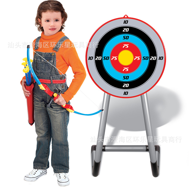 圆靶弓箭 带靶弓箭枪 儿童塑料玩具弓箭组合 射箭射击吸盘游戏