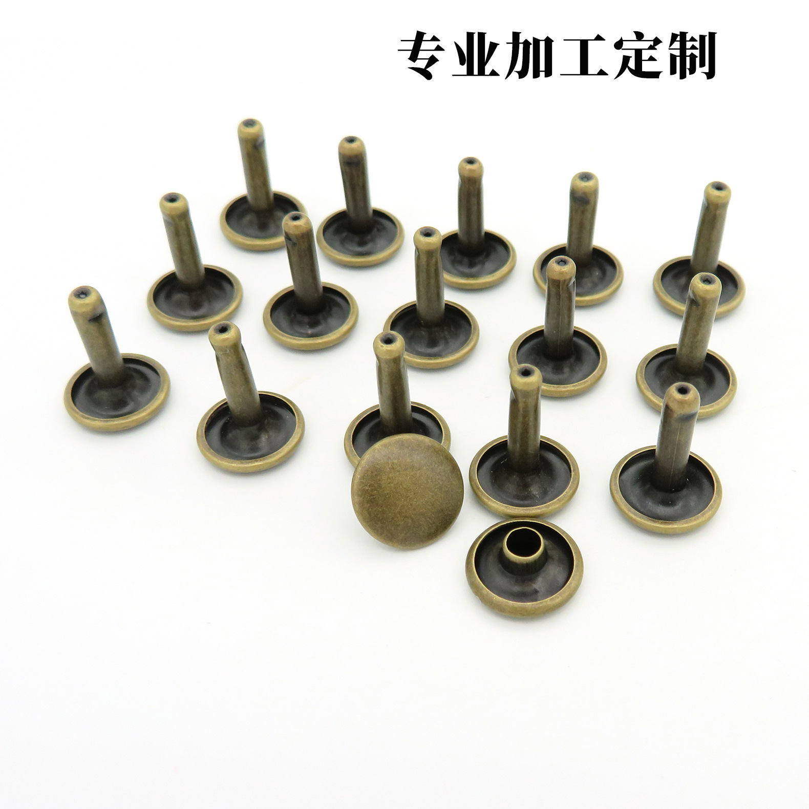 牛仔裤双面撞钉 箱包鞋服五金辅料蘑菇钉 金属铜铆钉定制厂家直销