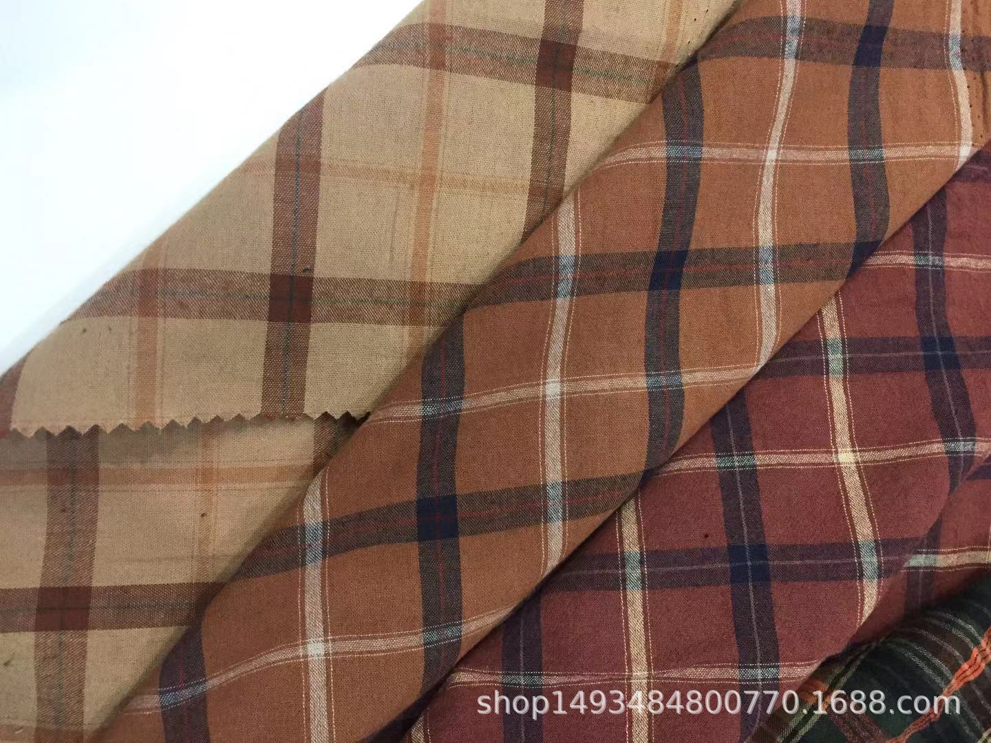 春季款21支全棉色织梭织格子布女装衬衫面料现货供应厂家直销