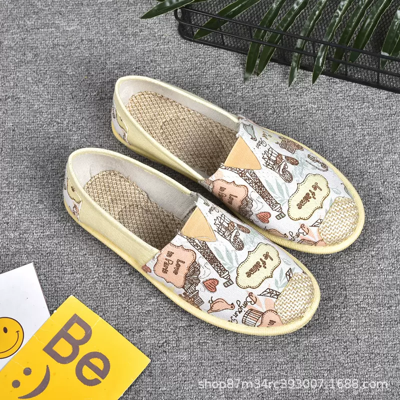 女鞋夏季新款老北京布鞋女浅口低帮休闲舒适质感透气平底鞋布鞋